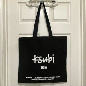 KSUBI Large Black Recycled Cotton Polyester Tote Bag - New